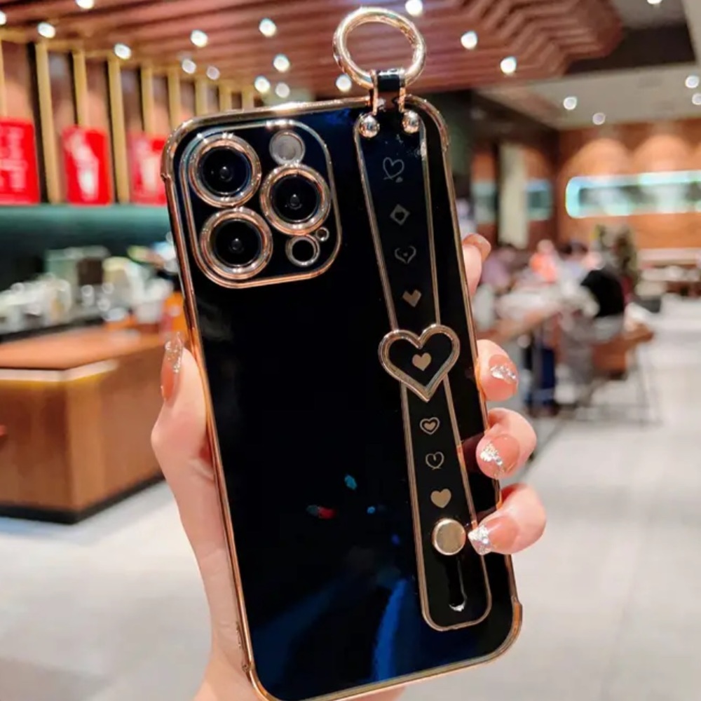 Electroplating Phone Case with Love Wristband